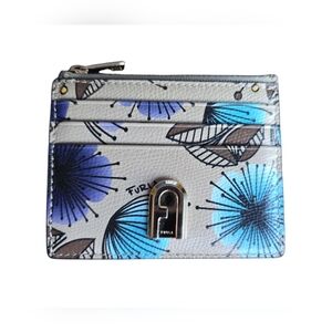 NWOT Furla Babylon Toni Ballerina floral painted leather small card holder